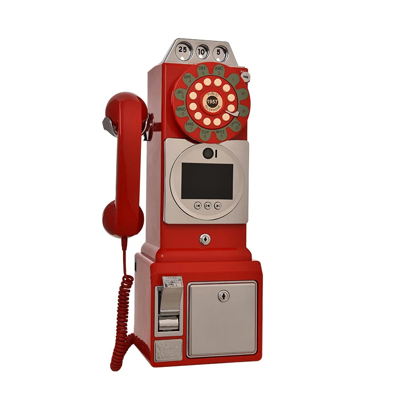 wedding party video guest book phone  Retro style retro phone booth  message recording 32G MP4 video audio message book phone Good Vibrations