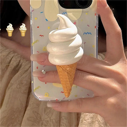 Cute 3D Ice Cream Folding Finger Ring Holder Phone Grip Tok Holder Socket Pocket Support for IPhone Expanding Stand Support Good Vibrations