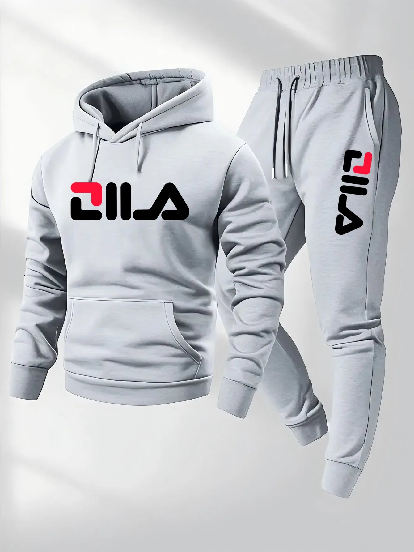 Spring and Autumn men's casual suit hooded sweatshirt and sweatpants 2-in-1 comfortable suit suitable for both men and women Good Vibrations