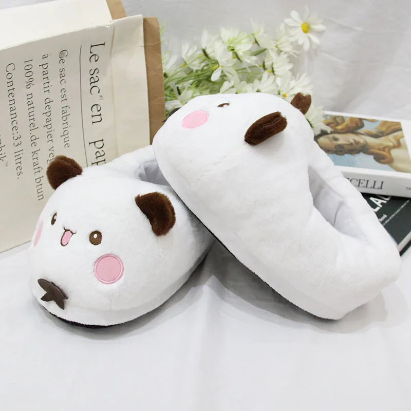 2025 New Panda Bubu And Yier Slippers Cartoon Panda Indoor Couple'S Warm Cotton Slippers Autumn And Winter Gift Birthday Gift Good Vibrations