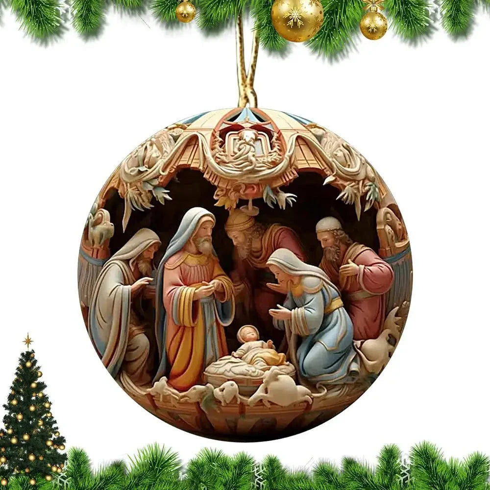 Christmas Tree Pendant Jesus Christ Hanging Ornaments Christmas Tree Ornament Christian Gifts Exquisite Xmas Ornaments Good Vibrations
