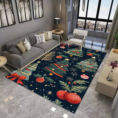 Christmas Theme Floor Mat Various Styles Glittering Trees Snowy Scenes and Festive Ornaments NonSlip Door Mat Rugs for Home Decor Good Vibrations