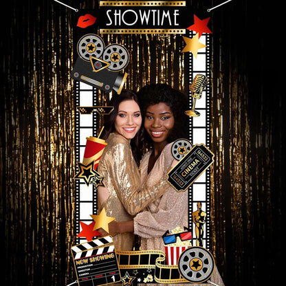 Movie Night Party Decorations Movies Theme Photo Booth Props Show Time Banner Movie Night Party Backdrop Film Party Supplies for Good Vibrations