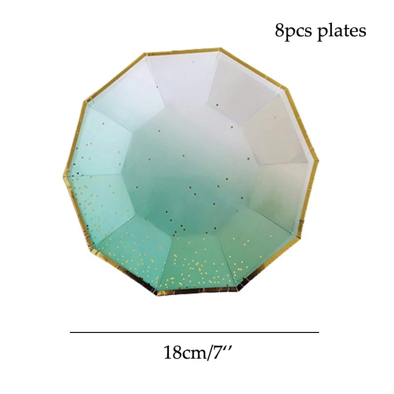 Pink Party Plates Rainbow Gold Dot Dinner Plates/cups/straws/Napkin Dishes Party Birthday Wedding Party Event Tableware Decorate Good Vibrations