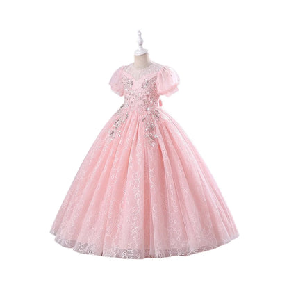 Girls Elegant Dresses Luxury Girl Wedding Dress Embroidery Flower White Dress For Girl Party Dress First Communion Prom Dress Good Vibrations