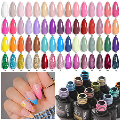 VOKY 12 PCS Gel Nail Polish - Shiny Finish - Safe Ingredients - Suitable for Nail Trimming at Home and in Beauty Salons