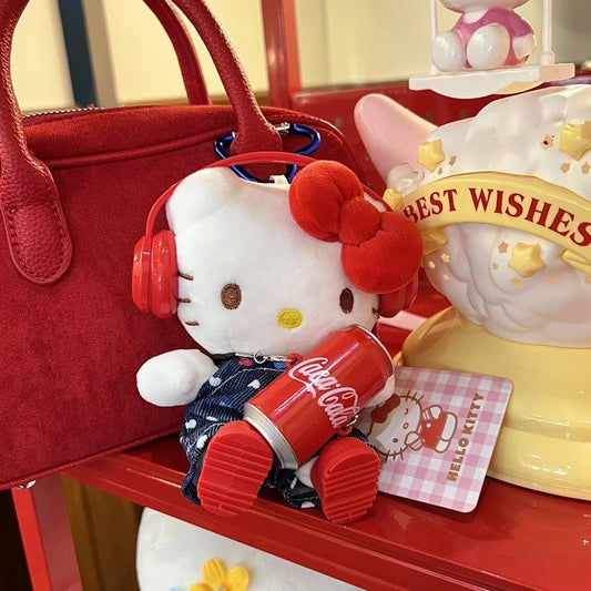 Hellokitty Doll Keychain Pack Packaging Decoration Hellokitty Hold Red Can Pendant Cute Gift Accessories Toys Good Vibrations