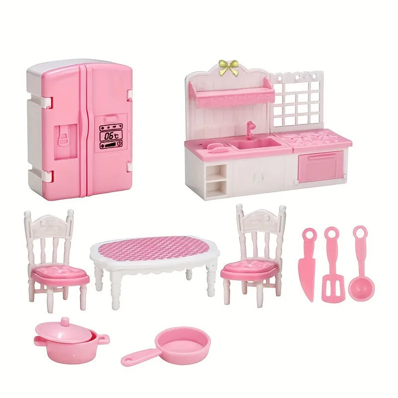 1:12 Miniature Home Furniture Set, Doll Accessories For Bedroom, Living Room, Kitchen And Bathroom, Doll House Accessories, Gift Good Vibrations