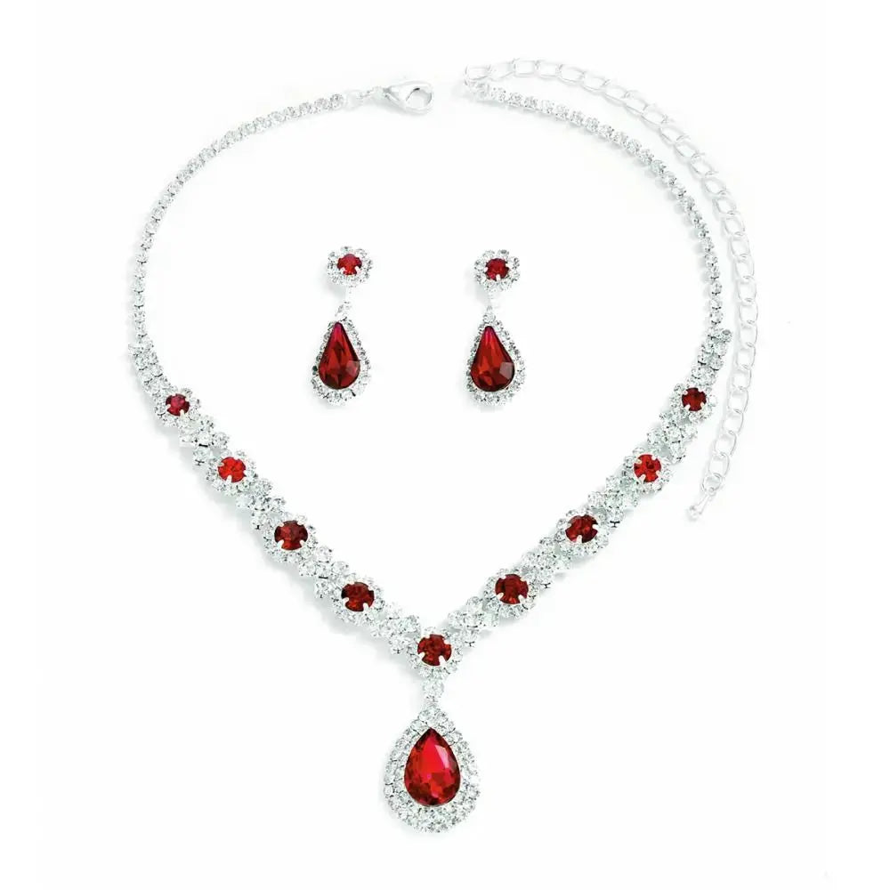 Fashionable Crystal Jewelry Necklace Earring Set Premium Luxury Pendant Necklace Original Design Inlaid Zircon Dangle Earrings Good Vibrations Adult Super Store
