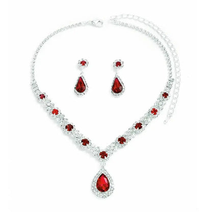 Fashionable Crystal Jewelry Necklace Earring Set Premium Luxury Pendant Necklace Original Design Inlaid Zircon Dangle Earrings Good Vibrations Adult Super Store