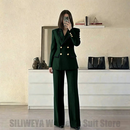 Women's Red Suit Two Piece Set Double Breasted Blazer with Black Trim and Pants Elegant Formal Fashion Daily Casual Party Tuxedo Good Vibrations