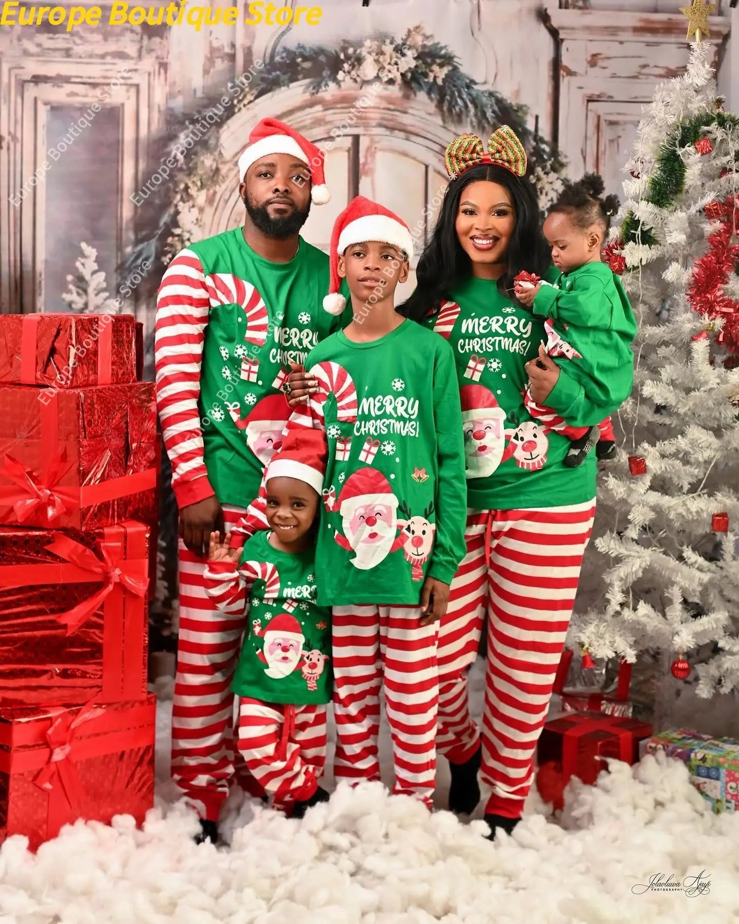 2026 Happy New Year's Clothes Gift Cartoon Family Cute Christmas Pajamas Set Mother Father Kids Matching Outfits Xmas Look Pjs Good Vibrations