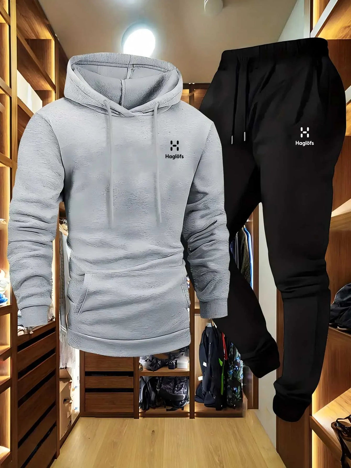 Men'S Autumn and Winter Pattern Casual Two-Piece Set Hoodie Sweatshirt Long Pants Suit with Pockets Regular Fit Outdoor Sports Good Vibrations