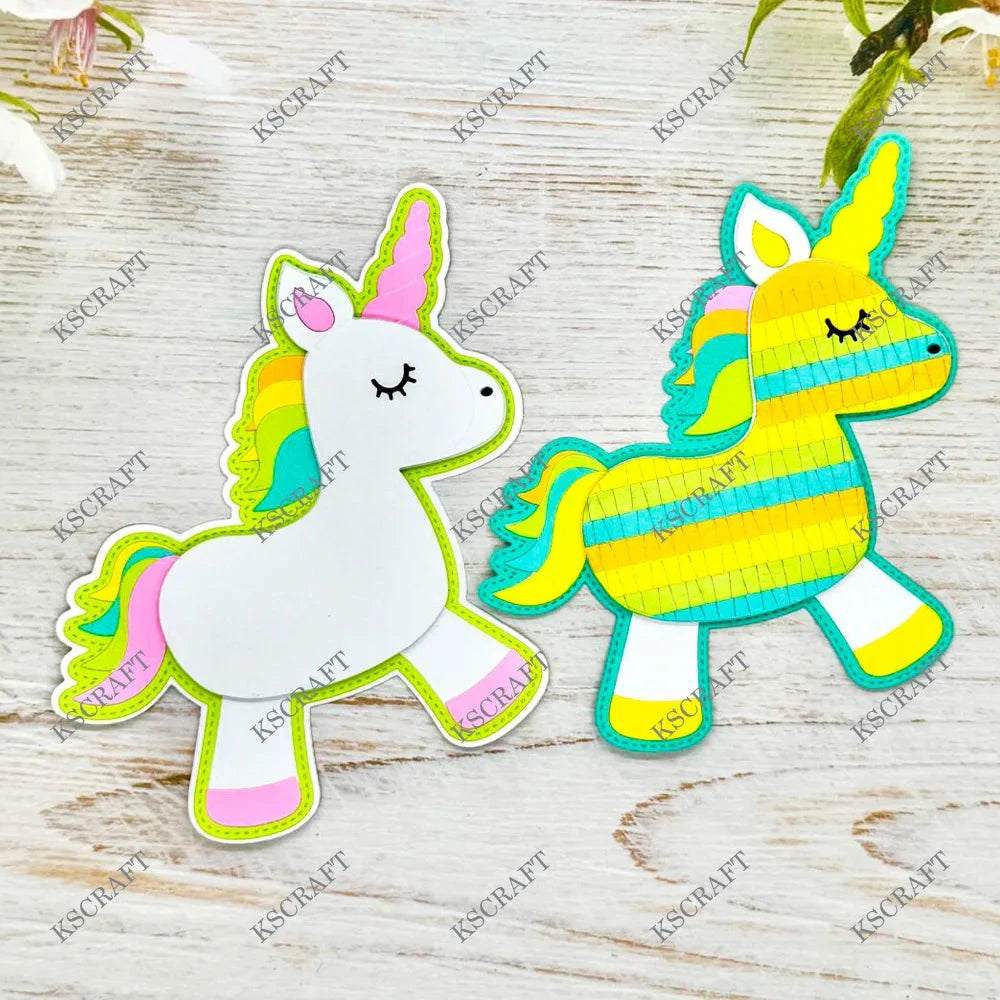 KSCRAFT Pinata Unicorn Mini Album Cutting Dies Stencils for DIY Scrapbooking Decorative Embossing DIY Paper Cards Good Vibrations