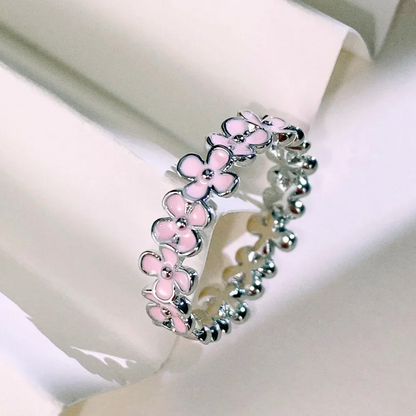 2026 Aesthetic Enamel Flower Finger Ring for Women Wedding Party New 2026  Silver Color Luxury Cubic Zirconia Jewelry Gift Good Vibrations