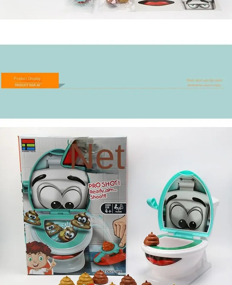 1 Set Poop Shooter Toy Funny Toilet Toy Family Party Relaxation Parent Child Interactive Game Tabletop PK Creative Catapult Game Good Vibrations