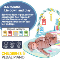 Baby Fitness Stand Music Play Gym Activity Toys Newborn Piano Crawling Blanket Pedal Game Pad Early Education 0-36 Months Gifts Good Vibrations
