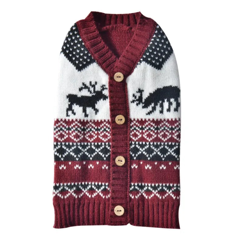 Dog Christmas Clothes Winter Dog Sweater Warm Clothing 2025 Pupppy Sweatshirt Dog Coat for Large Dogs Striped Print Pet Pullover Good Vibrations