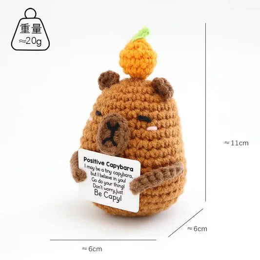 New Positive Energy Potato Hug Pocket Mini Handmade Plush Wool Knitting Doll with Card Funny Christams Gift Home Room Decoration Good Vibrations