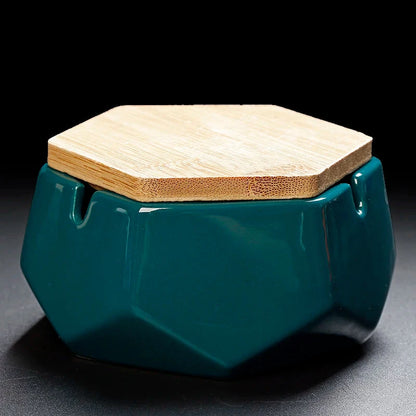 European-style Ceramic Ashtray with Cover Creative Personality Fashion Office Anti-flying Ashtray Living Room Home Decoration Good Vibrations Adult Super Store