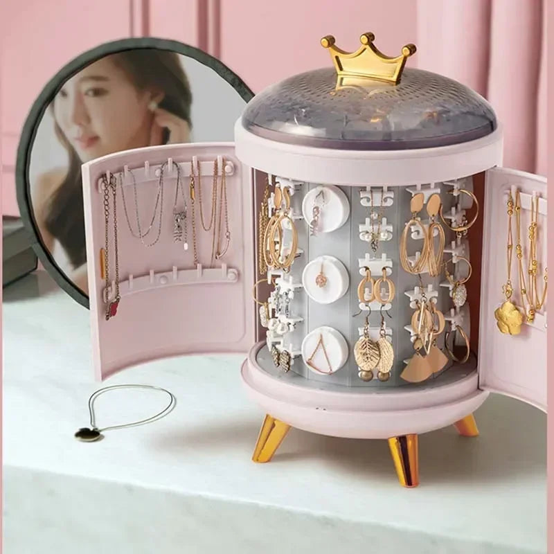 Jewelry Box Organizer Rings Storage Box Earring Necklace Display Desktop Organizer Jewelry Showcase Gifts for Woman Good Vibrations