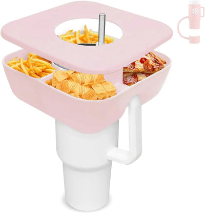 New Silicone Snack Bowl with Cover for Stanley 40oz  Snack Tray 4 Divided Snack Plates Stanley Cup Accessories 1PC