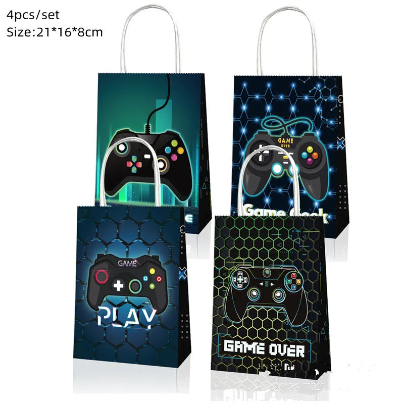Video Game Party Supplies Set Birthday Decorations Happy Birthday Gaming Backdrop Game On Table Covers Gamer Banner Balloons Good Vibrations