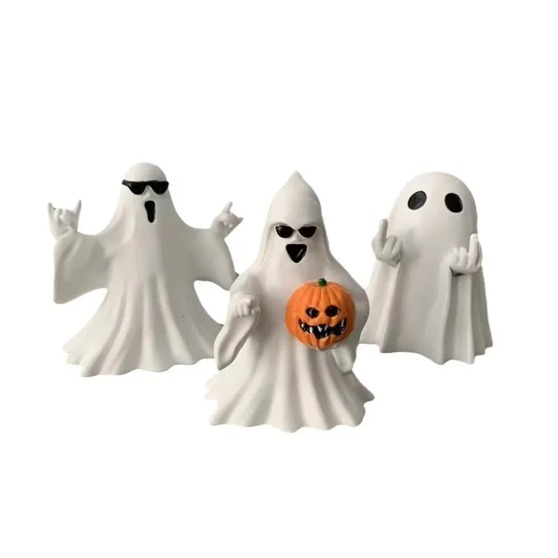 New Cute Cute Ghost Statue Ghosts Small Scary Ghost Figurines Halloween Home Decorations Coffee Table Centerpieces Shelf Good Vibrations