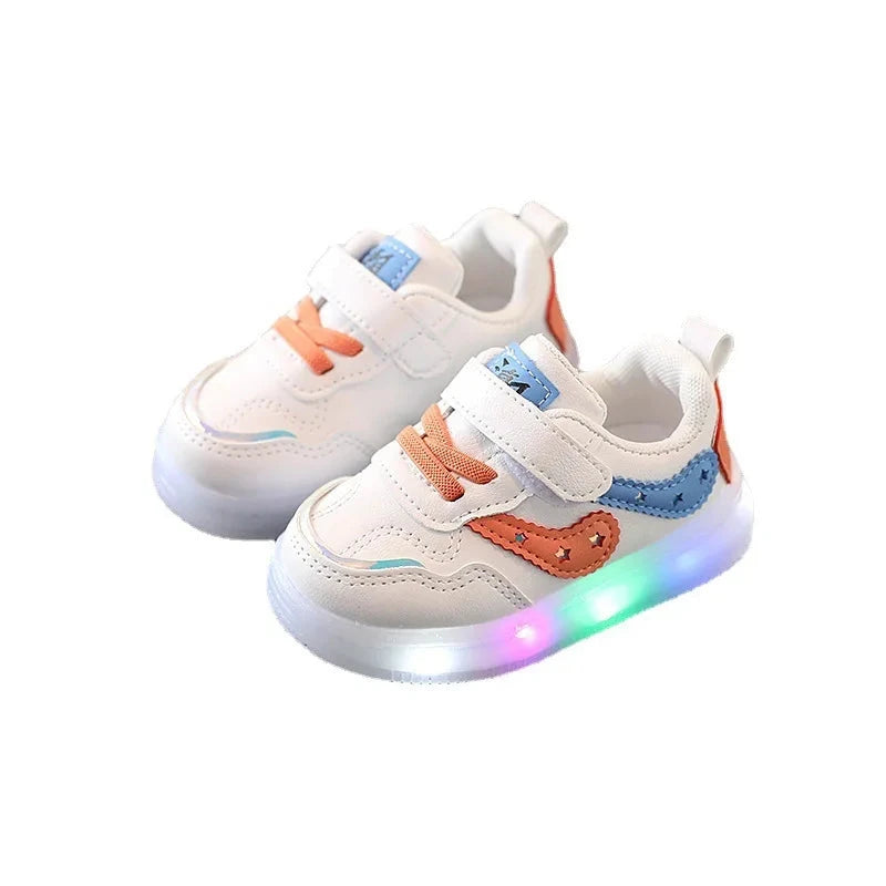 Autumn Light Baby Boy Girls Casual Shoes Outdoor Soft Sole Cute Print Sports Child Sneakers Non-slip Design Kids Shoe Size 21-30 Good Vibrations