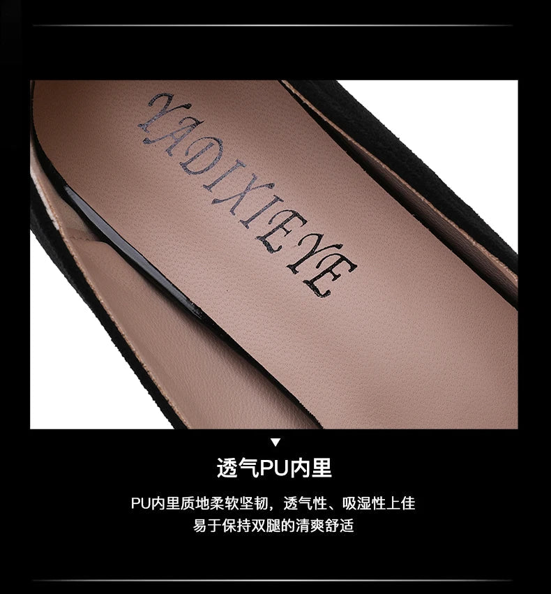 Sexy Fashion Style Women's Heeled Shoes Pointed Tip High Heels One Kick Retro Women Shoes Suede 2025 New Spring Zapatos De Mujer Good Vibrations