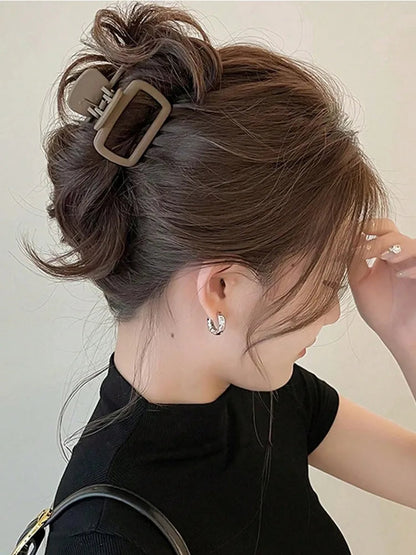 4pcs Women's Square Lightweight Hair Claw Clip Fashionable Elegant Hair Accessory Clip Suitable Hair Styling Makeup Good Vibrations