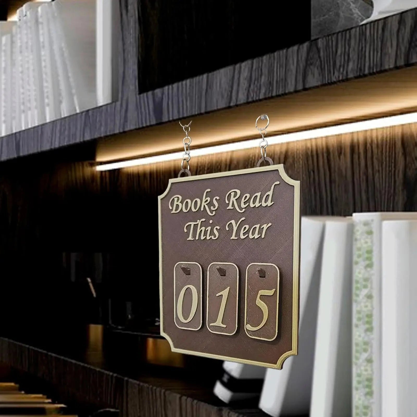 Book Decor for Shelf Bookshelf Counter Bookish Reader Bookworm Track Yearly Reading for Classroom Librarian Women Men Good Vibrations