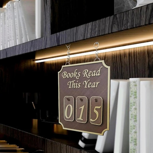 Book Decor for Shelf Bookshelf Counter Bookish Reader Bookworm Track Yearly Reading for Classroom Librarian Women Men Good Vibrations