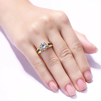 Certified D Color VVS1 2ct Moissanite Diamond Ring For Women 100% Sterling Silver Good Quality Wedding Jewelry Pass Diamond Test Good Vibrations