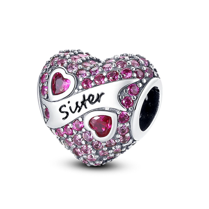 Heart Shape 925 Sterling Silver Family Lover Affection Pendant Charm Beads Fit Original Bangle Bracelet DIY Jewelry For Women Good Vibrations
