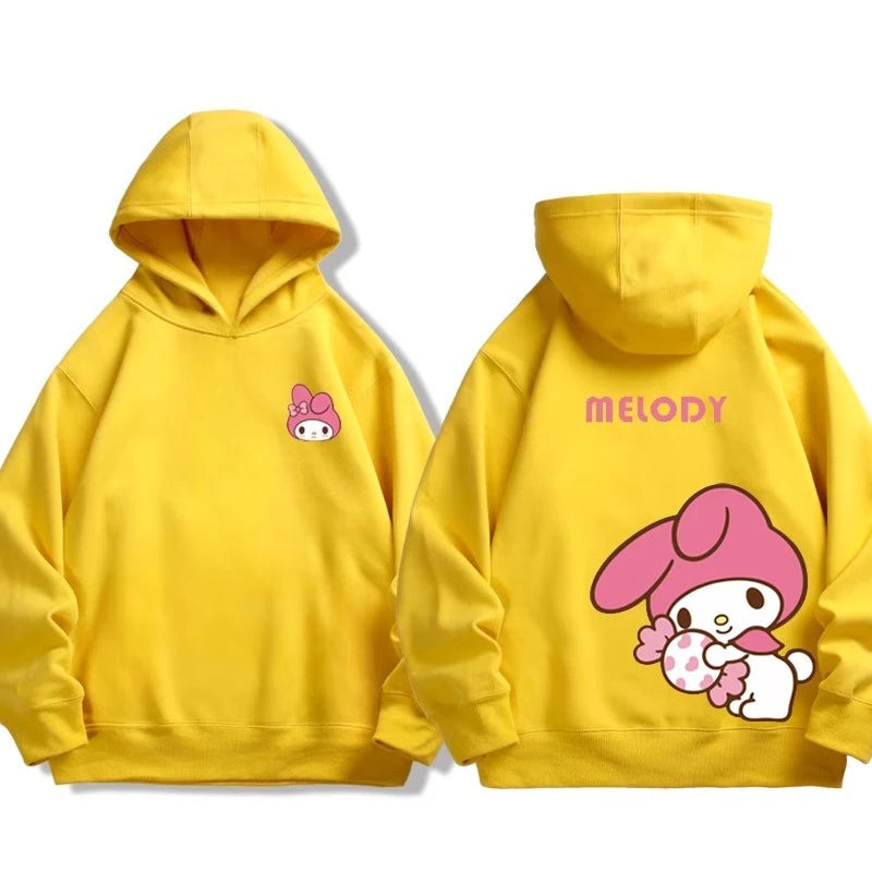 Sanrio co-branded sweatshirt for boys and girls Kuromi pattern print children's autumn and winter hoodie sweatshirt trend Good Vibrations