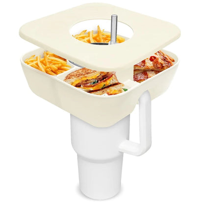 New Silicone Snack Bowl with Cover for Stanley 40oz Divided Snack Tray 4 Divided Snack Plates Stanley Cup Accessories 1PC Good Vibrations
