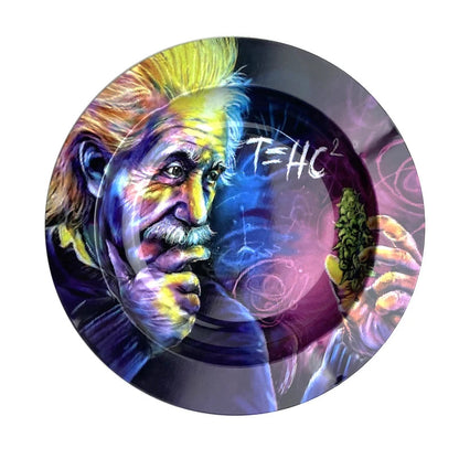 Round Cigarette Ashtray Tobacco Herb Metal Rolling Tray Smoking Accessories Bar Cigar Creative Personality Men's Gadgets Good Vibrations Adult Super Store