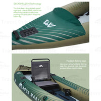 AQUA MARINA CALIBER Kayak Inflatable Boat for Fishing 2 People Kayaking Water Sports Boat Canoe PVC Dinghy Raft Seat 398x98cm Good Vibrations