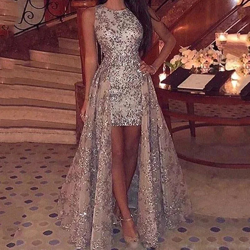 Wedding Party Dress Female Evening Elegant Sexy Deep V Neck Strap Sleeveless Sequined Long Maxi Dresses for Women 2024 Good Vibrations