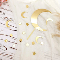 27pcs/set Gold Acrylic Star Moon Ramadan Cake Topper for Ramadan Kareem Birthday Party DIY Cake  Decoration Supplies Baby Shower Good Vibrations