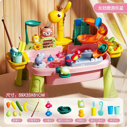 Children's kitchen toys electric fun water play water wash basin fishing dishwashing home role-playing baby early education toy Good Vibrations