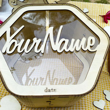 Personalized Wedding Card Box Card Box for Wedding Wedding Gifts Wedding Decorations Wedding Decor Memory Box Keepsake Box Good Vibrations