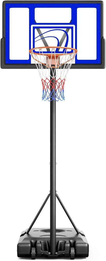 Adjustable Basketball Hoop Outdoor 10FT, Basketball Portable Hoops & Goals, 44 Inch Backboard, for Kids, Youth Good Vibrations