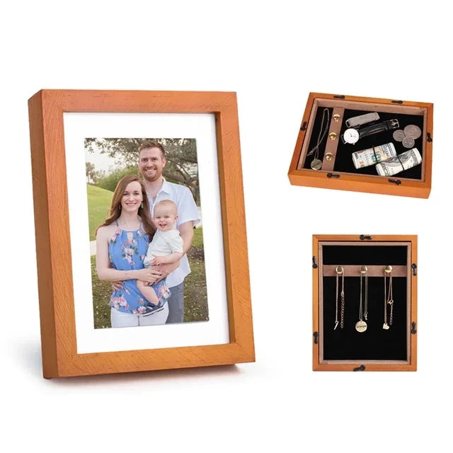 Hidden Wooden Photo Frame Sight Secret Storage Compartment Diversion Stash Safe Container Home Hide Money Cash Ring Necklace Key Good Vibrations Adult Super Store