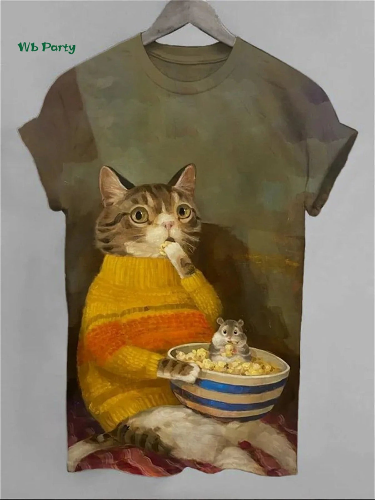 Cat Pattern Men's T-Shirt 3D Print Funny Animal Short Sleeve T-Shirt Oversized Tops Summer Daily Outdoor Casual Men's Clothing Good Vibrations