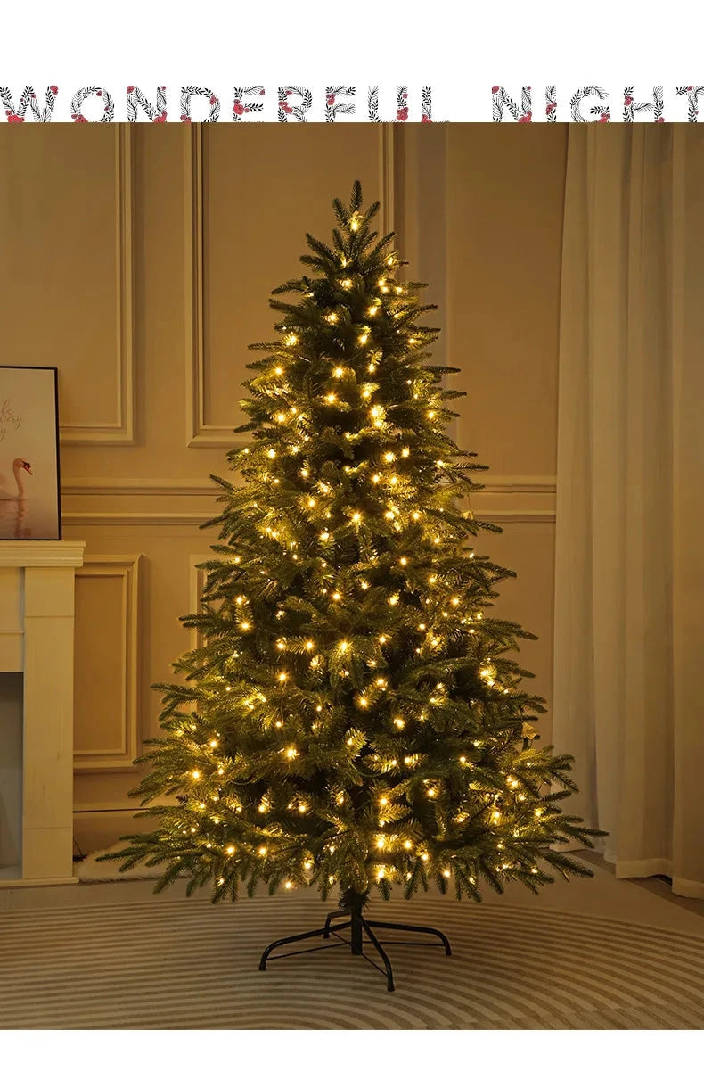 Christmas Tree PE Encrypted Christmas Decoration with Lights,Folding and Retractable Pine Needles,Christmas Tree Set Decoration Good Vibrations