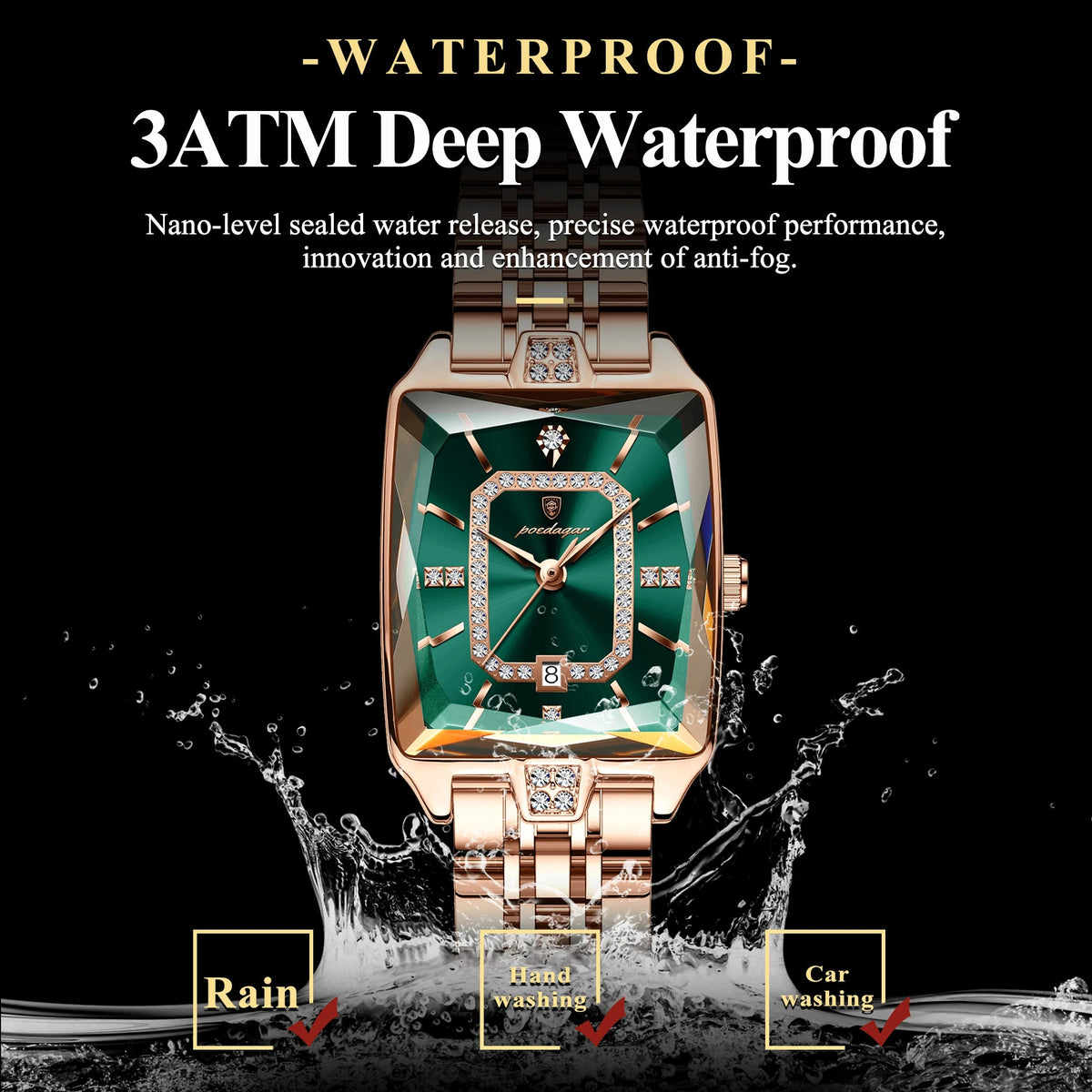 POEDAGAR Luxury Watch For Woman Waterproof Calendar High Quality Ladies Watch Stainless Steel Quartz Women's Watches Elegant+Box Good Vibrations