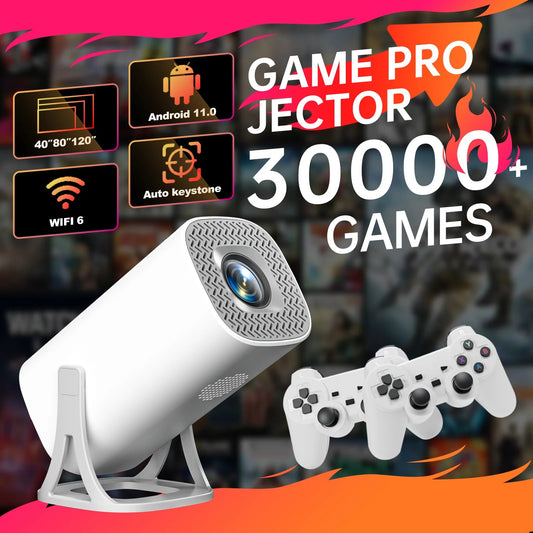 S40MAX Android 11 Gaming Projector 64GB TF Card Wireless Gaming Controller Dual WIFI 1280*720P Home Theater Portable Projector Good Vibrations