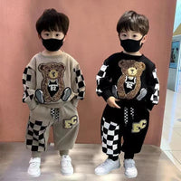 Children Baby Fashion Hoodies Boys Girls Clothing Sets Spring and Autumn Kids Long Sleeve Sweatshirt+Pants Casual Outfit Good Vibrations